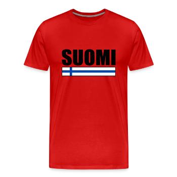Finlande - T-shirt bio Premium Homme - rouge - Devant - Damien (186cm)