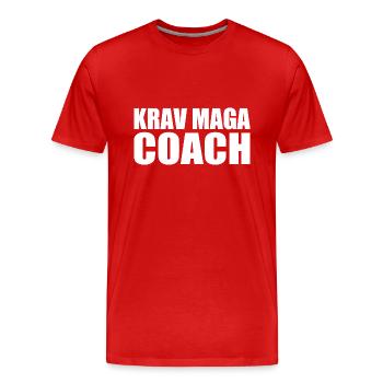 Krav maga - T-shirt bio Premium Homme - rouge - Devant - Damien (186cm)