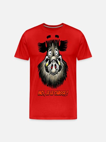Boar, Moi Je Le Chasse! - Men's Premium Organic T-Shirt - red