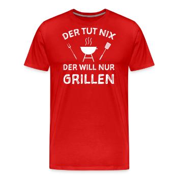 Grillsaison Humor Sprüche Witzig - Männer Premium Bio T-Shirt - Rot - Vorne - Damien (186cm)