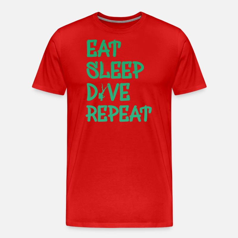 Eat Sleep Dive Repeat - Männer Premium Bio T-Shirt - Rot