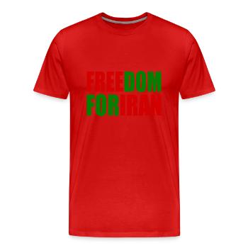 Freedom for iran - Men's Premium Organic T-Shirt - red - Front - Damien (186cm)
