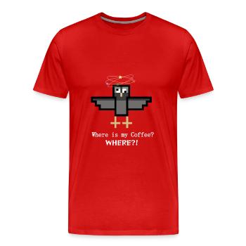 Tourterelle du café - T-shirt bio Premium Homme - rouge - Devant - Damien (186cm)
