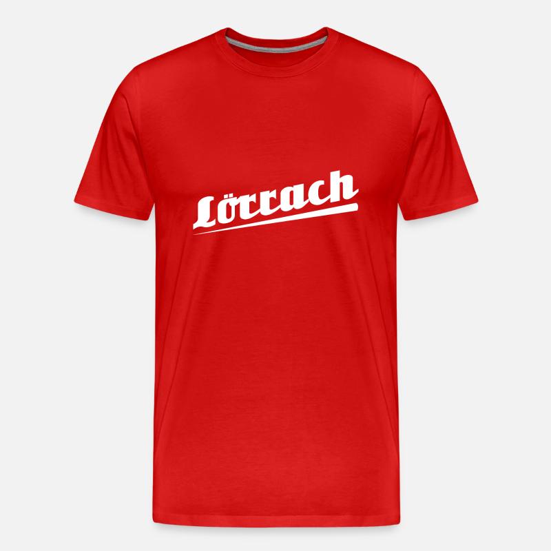 Lörrach - Textdesign mit Stadtnamen - Männer Premium Bio T-Shirt - Rot