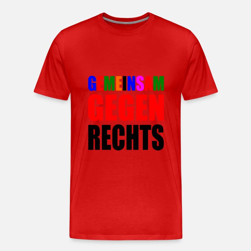 gemeinsam gegen rechts - Männer Premium Bio T-Shirt - Rot