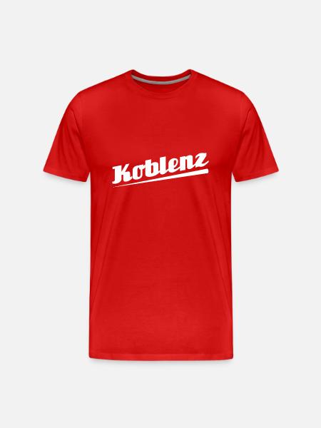Koblenz - Textdesign mit Stadtnamen - Männer Premium Bio T-Shirt - Rot