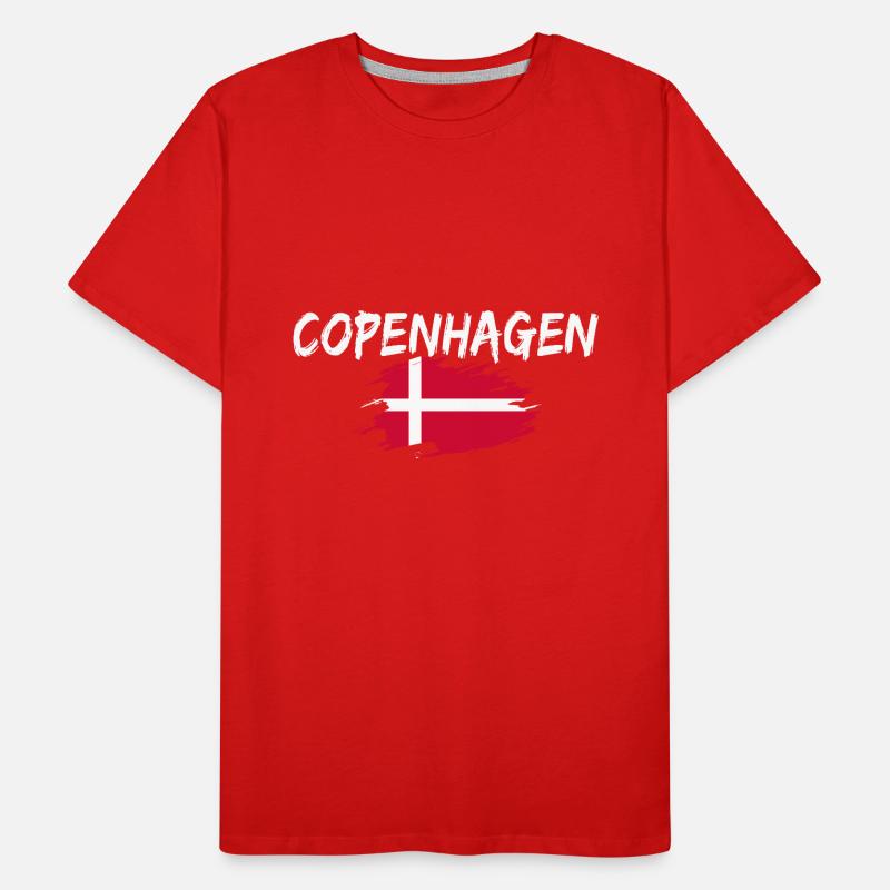 Copenhague Danemark Drapeau Copenhague T-shirt bio Premium Homme