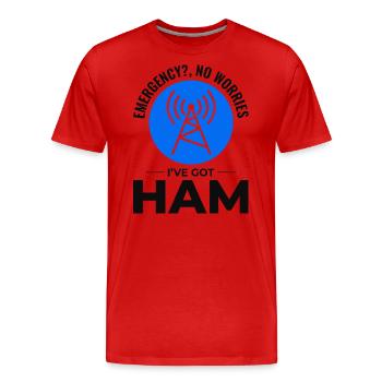 Opérateur radio amateur Fréquence des ondes radio - T-shirt bio Premium Homme - rouge - Devant - Damien (186cm)