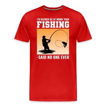 Pêcheur Amateur de poissons Pêcheurs Humour drôle - T-shirt bio Premium Homme - rouge - Devant - Damien (186cm)