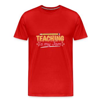 Teacher Teacher’s Jam Cadeau de l’enseignant - T-shirt bio Premium Homme - rouge - Devant - Damien (186cm)