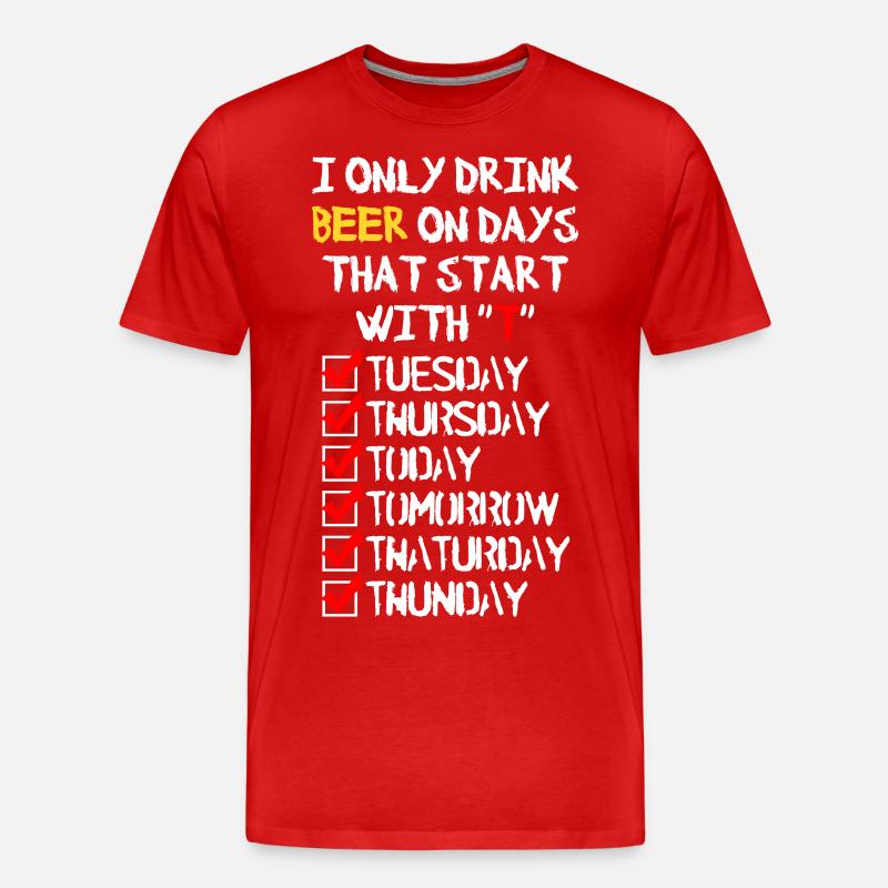 Beer everyday - Männer Premium Bio T-Shirt - Rot