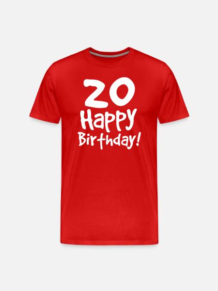 20th birthday - Men's Premium Organic T-Shirt - red