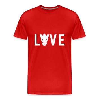 Reiten Reiten Pferd Reiter Geschenk - Männer Premium Bio T-Shirt - Rot - Vorne - Damien (186cm)