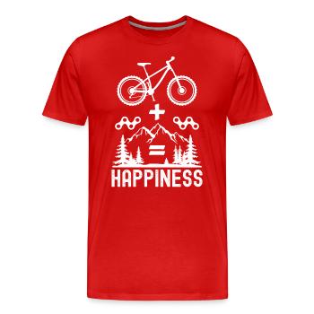 Mountainbike Happiness - Männer Premium Bio T-Shirt - Rot - Vorne - Damien (186cm)