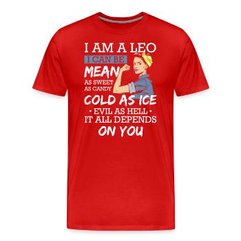 Sternzeichen Astrologie Konstellation - Männer Premium Bio T-Shirt - Rot - Vorne - Damien (186cm)