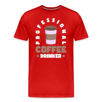Kaffeeliebhaber Frühaufsteher Getränk - Männer Premium Bio T-Shirt - Rot - Vorne - Damien (186cm)