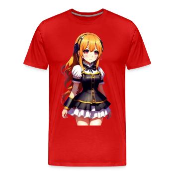 chibi cute girl. chibi cute girl sticker - T-shirt bio Premium Homme - rouge - Devant - Damien (186cm)