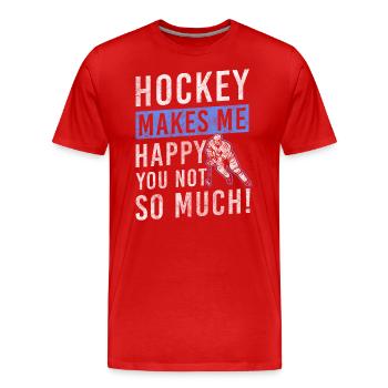Équipe d’entraînement de la rondelle de hockey - T-shirt bio Premium Homme - rouge - Devant - Damien (186cm)