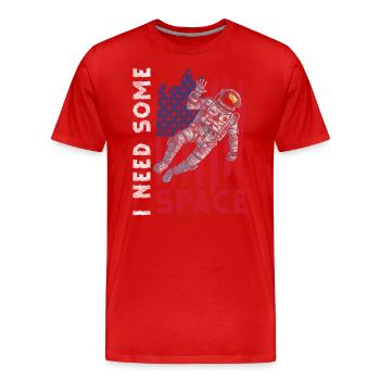 Space Astronomy Cosmos - Men's Premium Organic T-Shirt - red - Front - Damien (186cm)