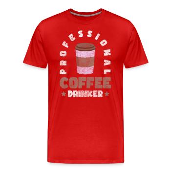 Morgenmuffel Wachmacher Cappuccino Tasse - Männer Premium Bio T-Shirt - Rot - Vorne - Damien (186cm)