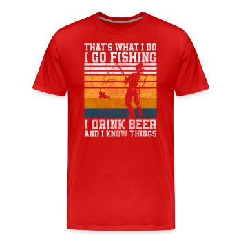 Angler Fisherman Leisure Carp - Men's Premium Organic T-Shirt - red - Front - Damien (186cm)