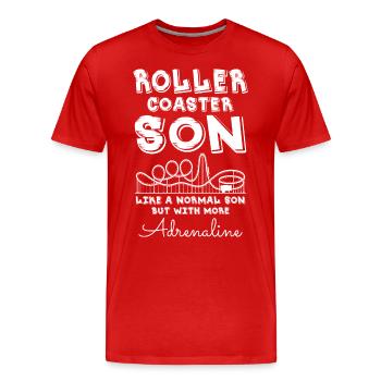 Roller Coaster Son - Men's Premium Organic T-Shirt - red - Front - Damien (186cm)