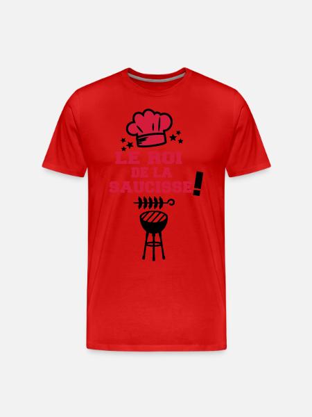 roi de la saucisse - T-shirt bio Premium Homme - rouge