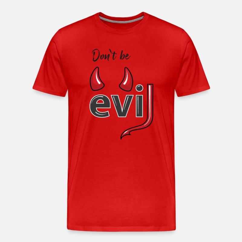 Don't be evil - Teufelshörner - Männer Premium Bio T-Shirt - Rot