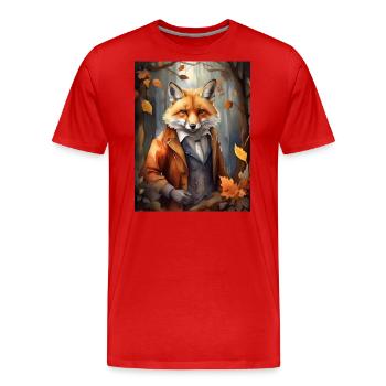 Fuchs - Männer Premium Bio T-Shirt - Rot - Vorne - Damien (186cm)