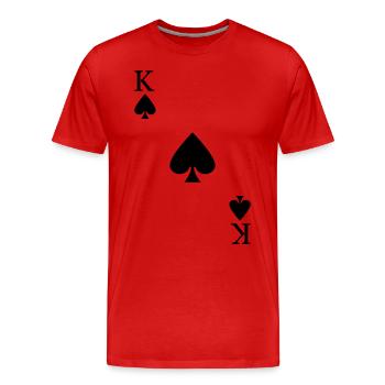 Pik König Spielkarte Kartenspiel Kostüm Karneval - Männer Premium Bio T-Shirt - Rot - Vorne - Damien (186cm)