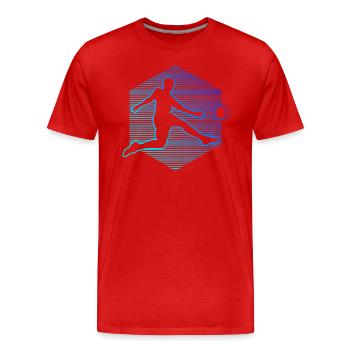 Fussballspielen Fussballspieler Fussball Damen - Männer Premium Bio T-Shirt - Rot - Vorne - Damien (186cm)