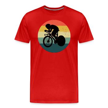 Roadbike Rennradfahrer Herren Rennradfahren - Männer Premium Bio T-Shirt - Rot - Vorne - Damien (186cm)