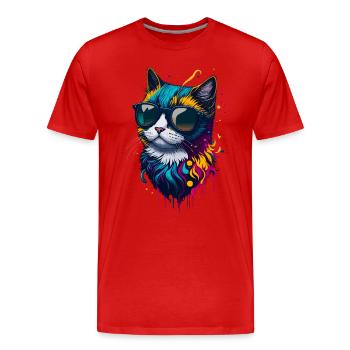 Chat mignon - T-shirt bio Premium Homme - rouge - Devant - Damien (186cm)