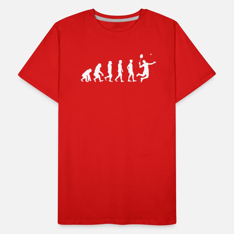 Badminton Evolution Geschenk Männer Premium Bio T-Shirt