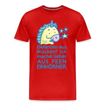 Ich mache aus Feen Einhörner - Männer Premium Bio T-Shirt - Rot - Vorne - Damien (186cm)