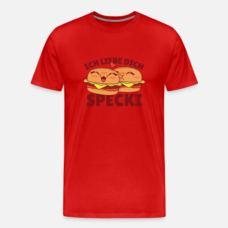 Hamburger Ich liebe dich Specki - Männer Premium Bio T-Shirt - Rot