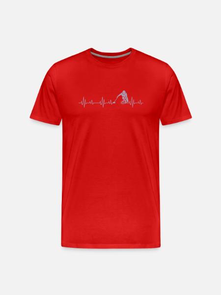 Idées cadeaux Curling Heartbeat - T-shirt bio Premium Homme - rouge