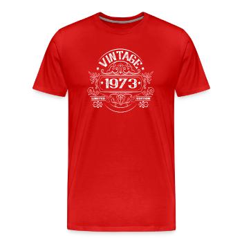 Vintage 1973 Birthday Vintage - Men's Premium Organic T-Shirt - red - Front - Damien (186cm)