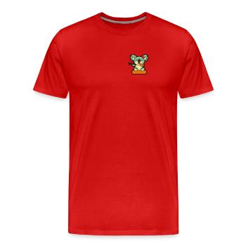Koala Retro Pocket Design isst mit Stäbchen - Männer Premium Bio T-Shirt - Rot - Vorne - Damien (186cm)