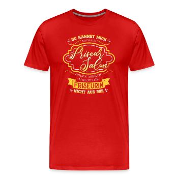 Du kannst die Friseurin nicht aus mir holen - Männer Premium Bio T-Shirt - Rot - Vorne - Damien (186cm)