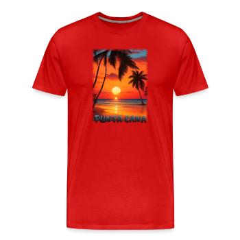 Vacances d’été Punta Cana: Sunset Grunge Style - T-shirt bio Premium Homme - rouge - Devant - Damien (186cm)