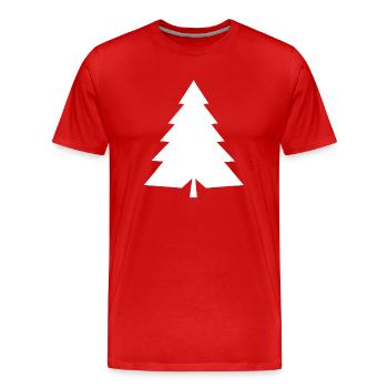 Vielseitiger Zauber: Weißer Tannenbaum Silhouette - Männer Premium Bio T-Shirt - Rot - Vorne - Damien (186cm)