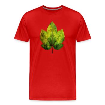 Kastanienzauber: Baum und Blatt in Harmonie - Männer Premium Bio T-Shirt - Rot - Vorne - Damien (186cm)