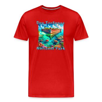 Dry Tortugas National Park Florida – Grunge Style - Men's Premium Organic T-Shirt - red - Front - Damien (186cm)