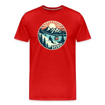 Fernie Kanada - Wintersport und Skiurlaub - Männer Premium Bio T-Shirt - Rot - Vorne - Damien (186cm)