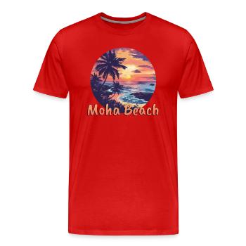 Moha Beach Karibik Niederlande Urlaub Sonnenunterg - Männer Premium Bio T-Shirt - Rot - Vorne - Damien (186cm)