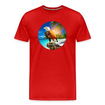 Adler am Eagle Beach Aruba Sommerurlaub - Männer Premium Bio T-Shirt - Rot - Vorne - Damien (186cm)