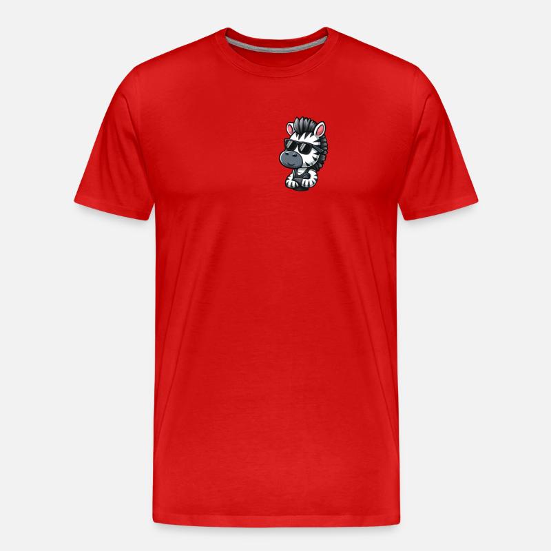 Cooles Zebra Cartoon Taschenformat - Männer Premium Bio T-Shirt - Rot
