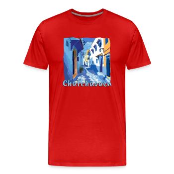 Chefchaouen, Maroc, Vieille ville bleue - T-shirt bio Premium Homme - rouge - Devant - Damien (186cm)