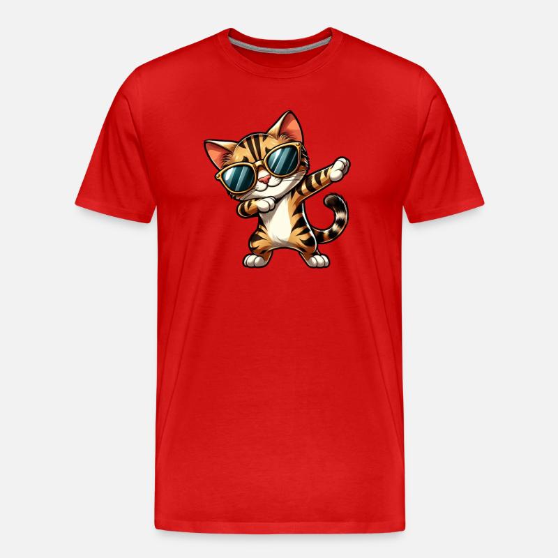 Bengal Cat Makes Dab Comic - Men's Premium Organic T-Shirt - red